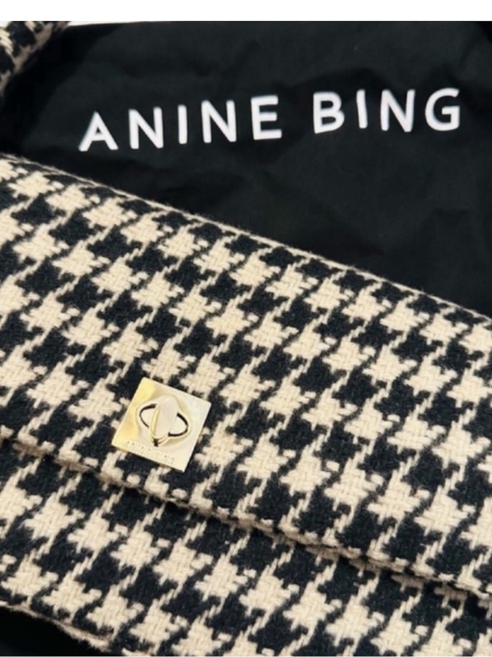Anine Bing | Bag | Holiday Party Ready! Nico Bag Houndstooth | Ready to Ship! - Picture 10 of 16